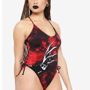 A Nightmare on Elm Street Freddy Glove Red One Piece Juniors Swimsuit